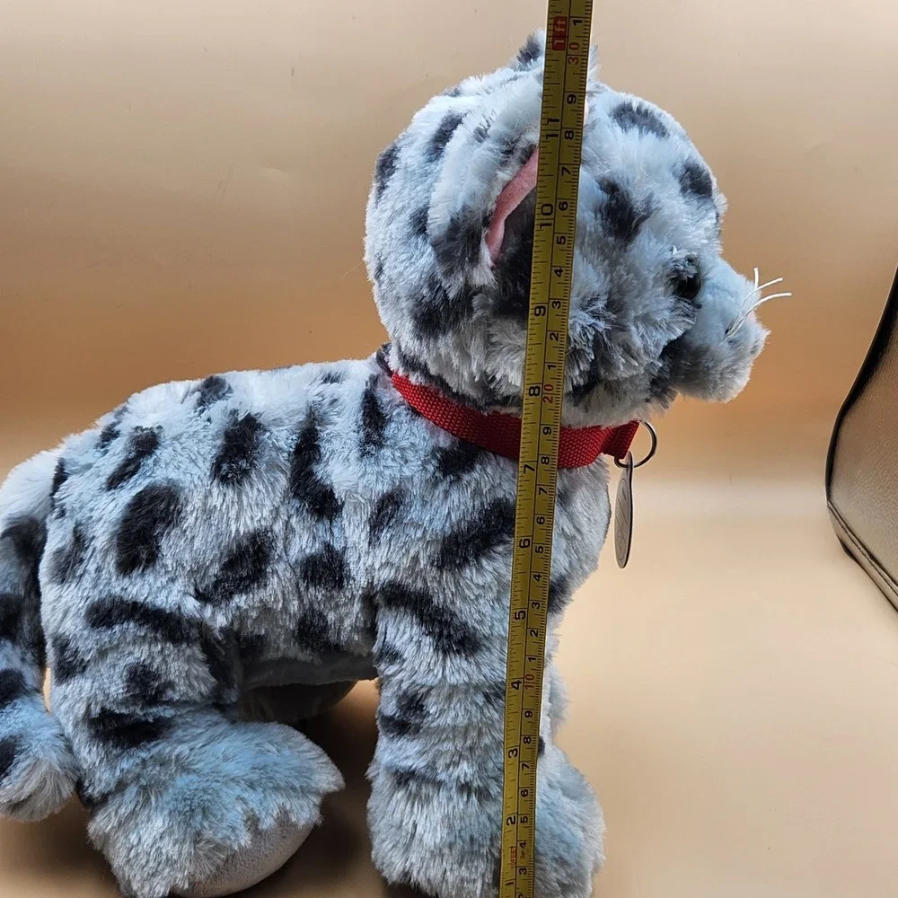 Build a Bear BAB Promise Pets Spotted Gray Cat Plush Stuffed Animal Green Eyes